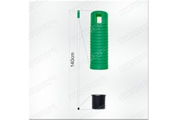 Glasfiberstiel 1,40 m - weiss/grüner Griff